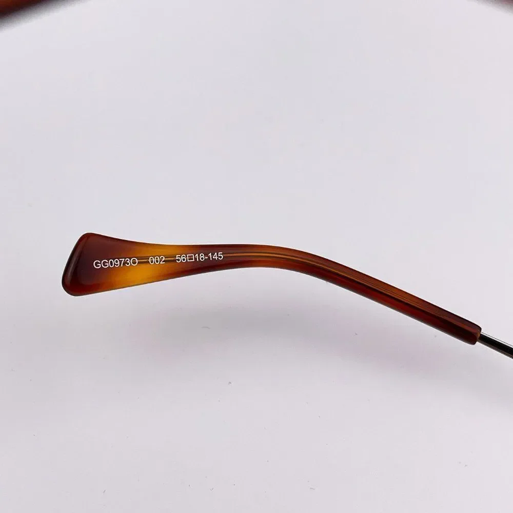 🔥 Gucci GG0973O 002 Eyeglasses Silver Metal Women